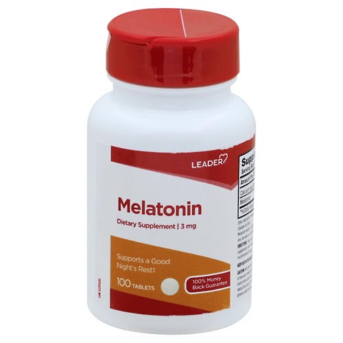 Image for Leader Melatonin, 3 mg, Tablets,100ea from MIDLOTHIAN APOTHECARY WATKINS CENTRE
