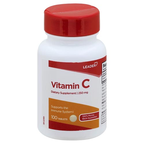 Image for Leader Vitamin C, 250 mg, Tablets,100ea from MIDLOTHIAN APOTHECARY WATKINS CENTRE