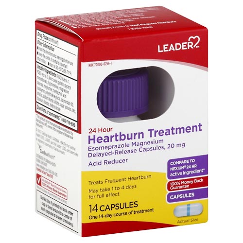 Image for Leader Heartburn Treatment, 24 Hour, Capsules,14ea from MIDLOTHIAN APOTHECARY WATKINS CENTRE