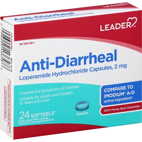 Image for Leader Anti-Diarrheal, Softgels,24ea from MIDLOTHIAN APOTHECARY WATKINS CENTRE