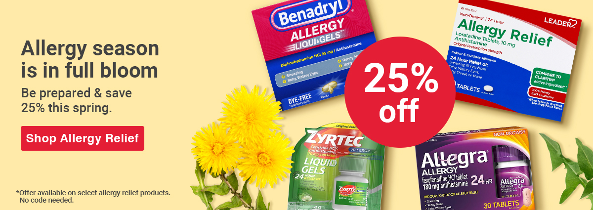 Save 25% off Allergy